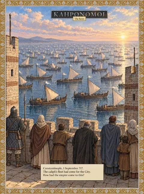 Opening page of prologue: ΚΛΗΡΟΝΟΜΟΙ, The heirs